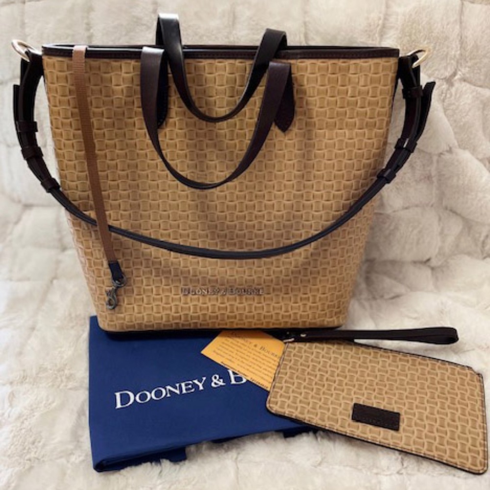 DOONEY & BOURKE Woven-Embossed Leather Claremont Tote/Shoulder Bag and Wristlet